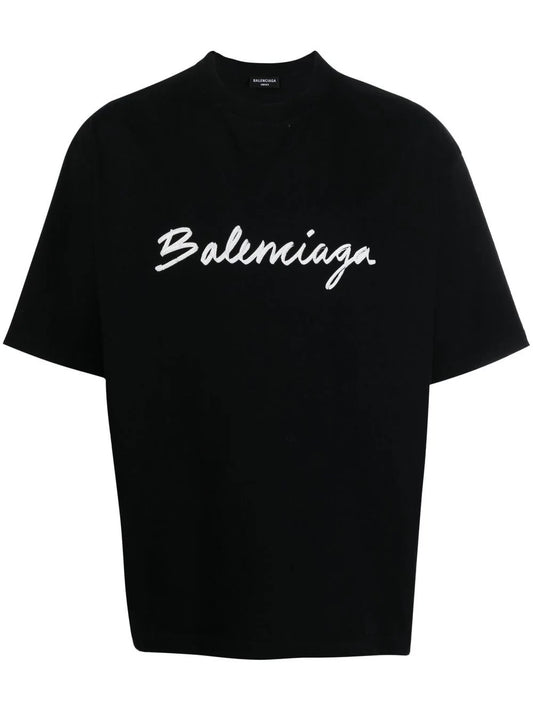 Brush Logo Black Oversize T-shirt