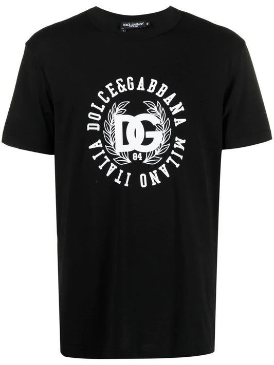 DG logo-print cotton Black T-shirt - Styledistrict