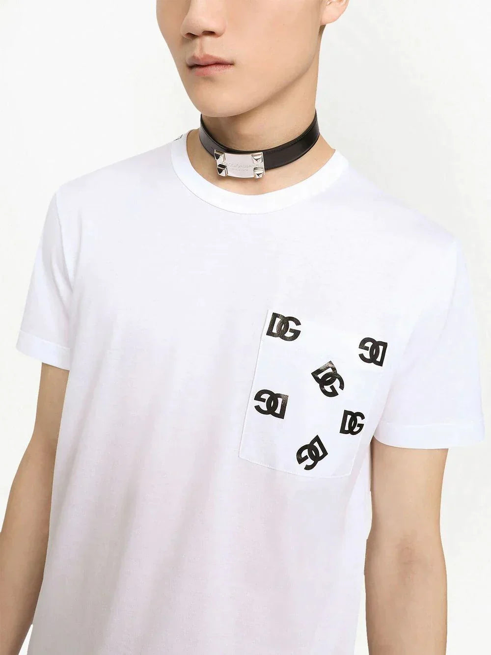 DG DG logo-print pocket White T-shirt - Styledistrict