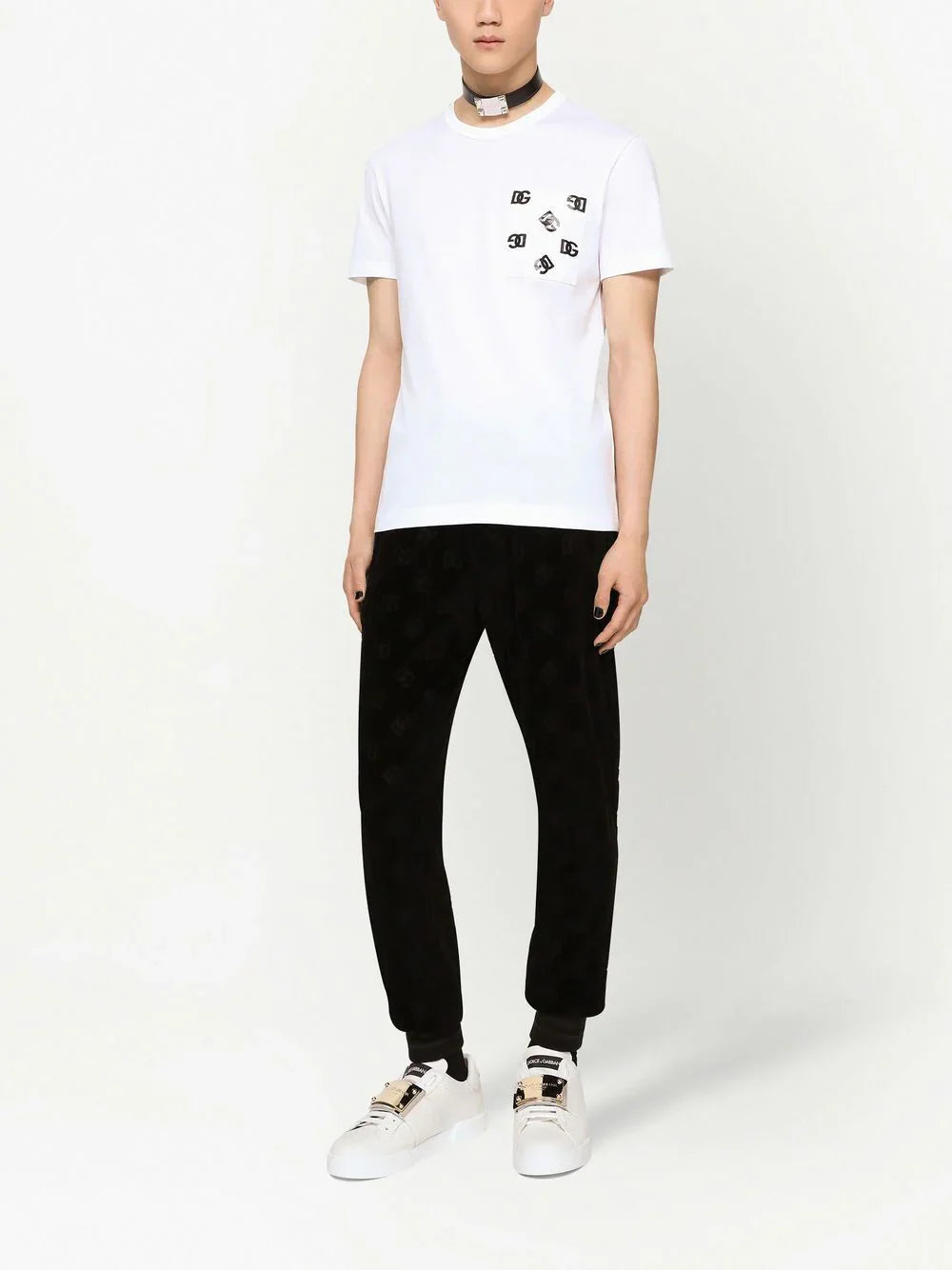 DG DG logo-print pocket White T-shirt - Styledistrict