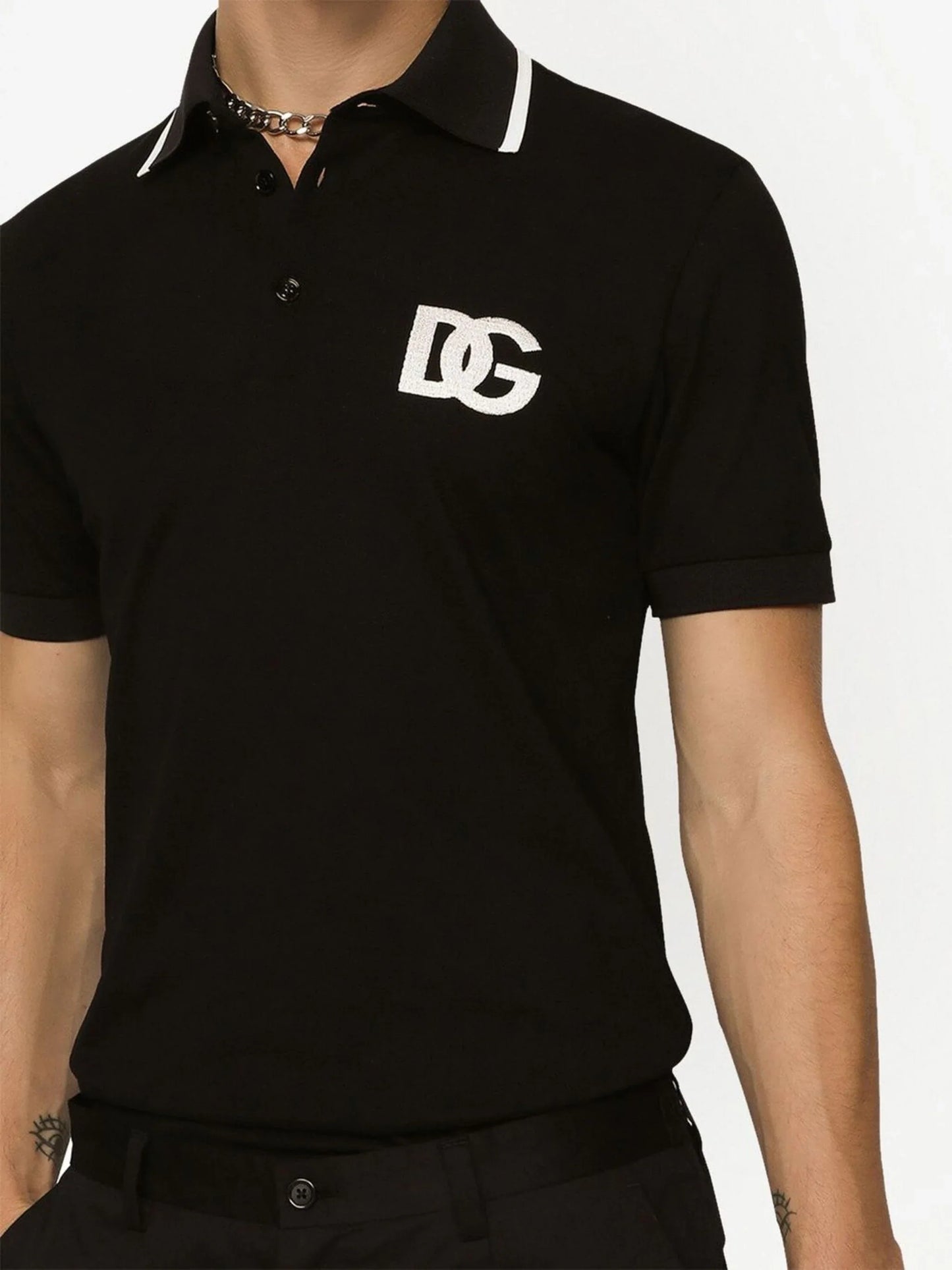 Logo Print Black Polo shirt