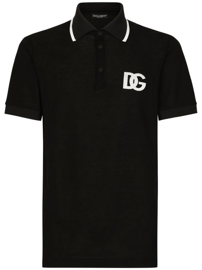 Logo Print Black Polo shirt