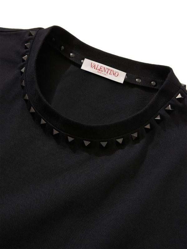 Untitled Stud-embellished Black Cotton T-shirt