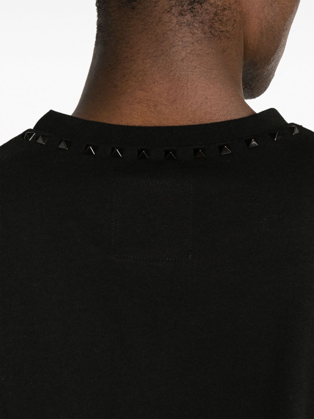 Untitled Stud-embellished Black Cotton T-shirt