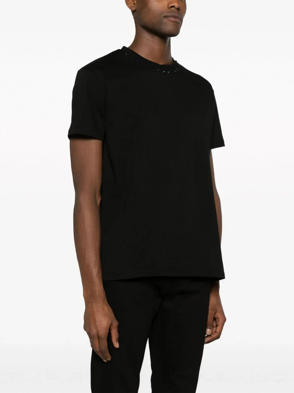 Untitled Stud-embellished Black Cotton T-shirt