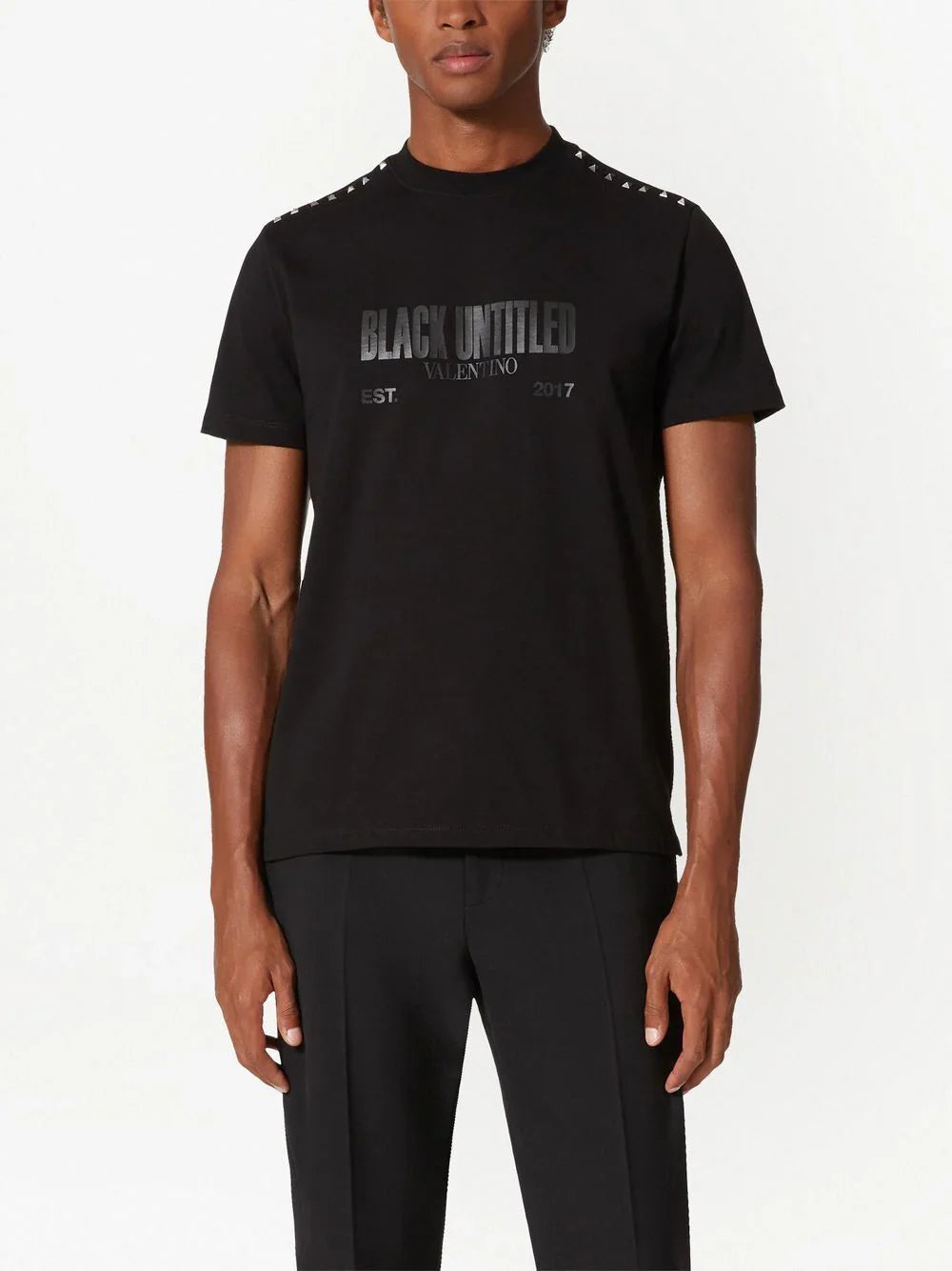 Black Untitled Studded Cotton T-shirt