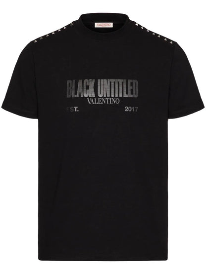 Black Untitled Studded Cotton T-shirt