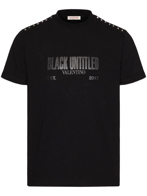 Black Untitled Studded Cotton T-shirt