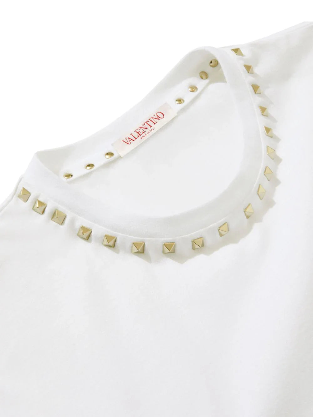 Untitled Stud-embellished White Cotton T-shirt