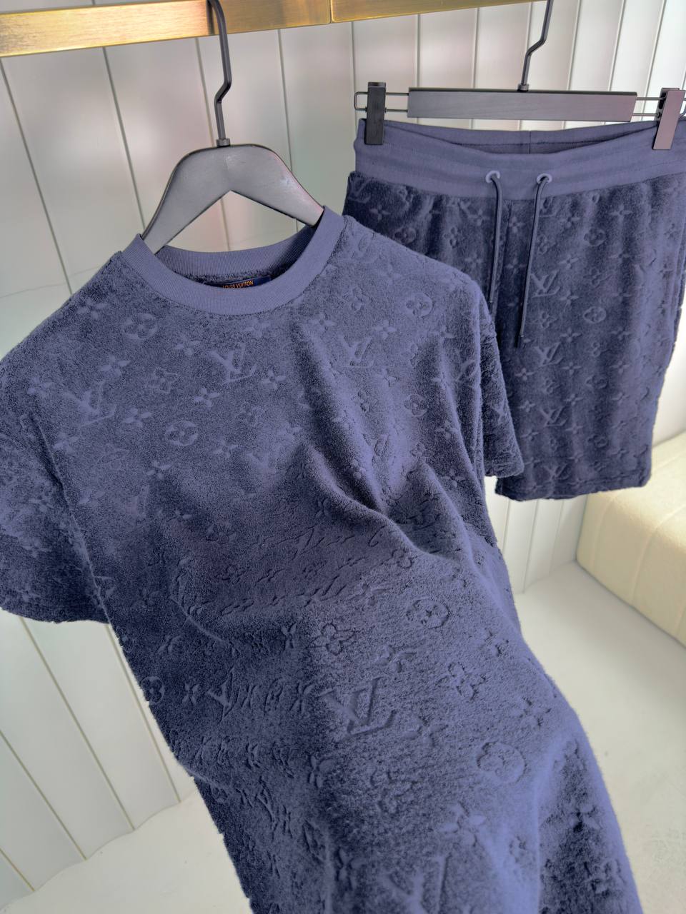 Monogram French Terry Navy Blue Set