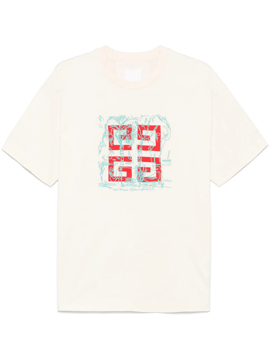 4G logo-embroidery White T-shirt