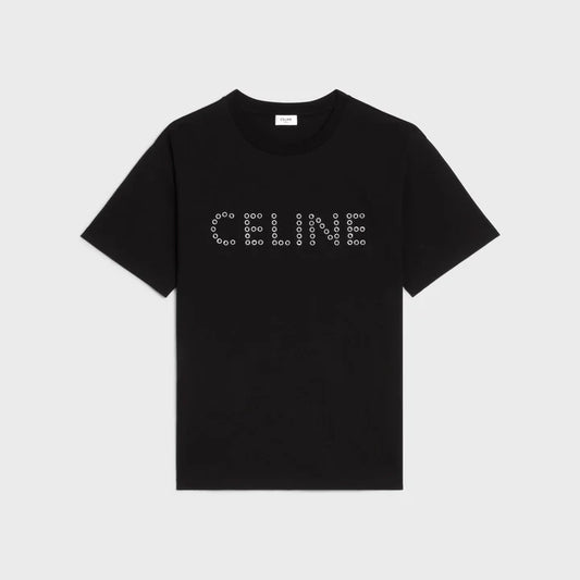 Eyelet logo embroidery Black T-shirt - Exclusive Wear