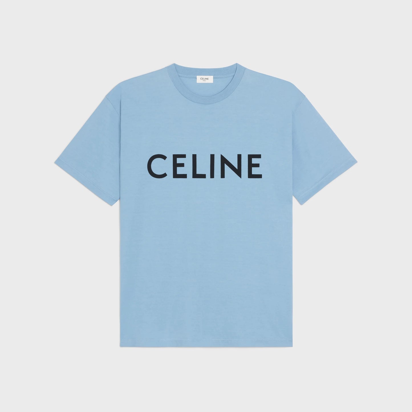 WASHED BLUE T-SHIRT IN COTTON JERSEY