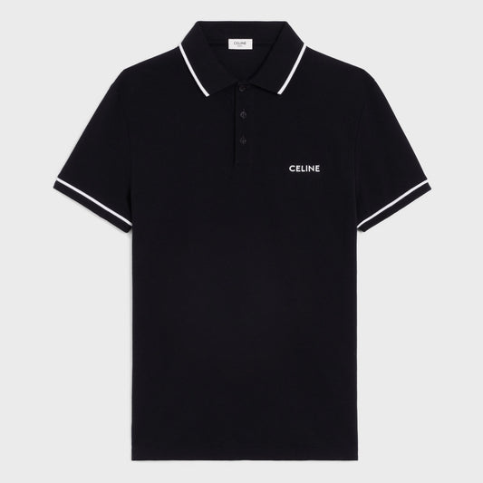 CLASSIC BLACK POLO SHIRT IN COTTON JERSEY