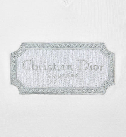 Couture Relaxed Fit White T-shirt with Embroidery