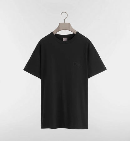 Relaxed fit Black T-shirt with Logo Embroidery