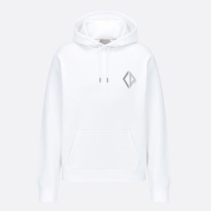 CD DIAMOND WHITE HOODED SWEATSHIRT