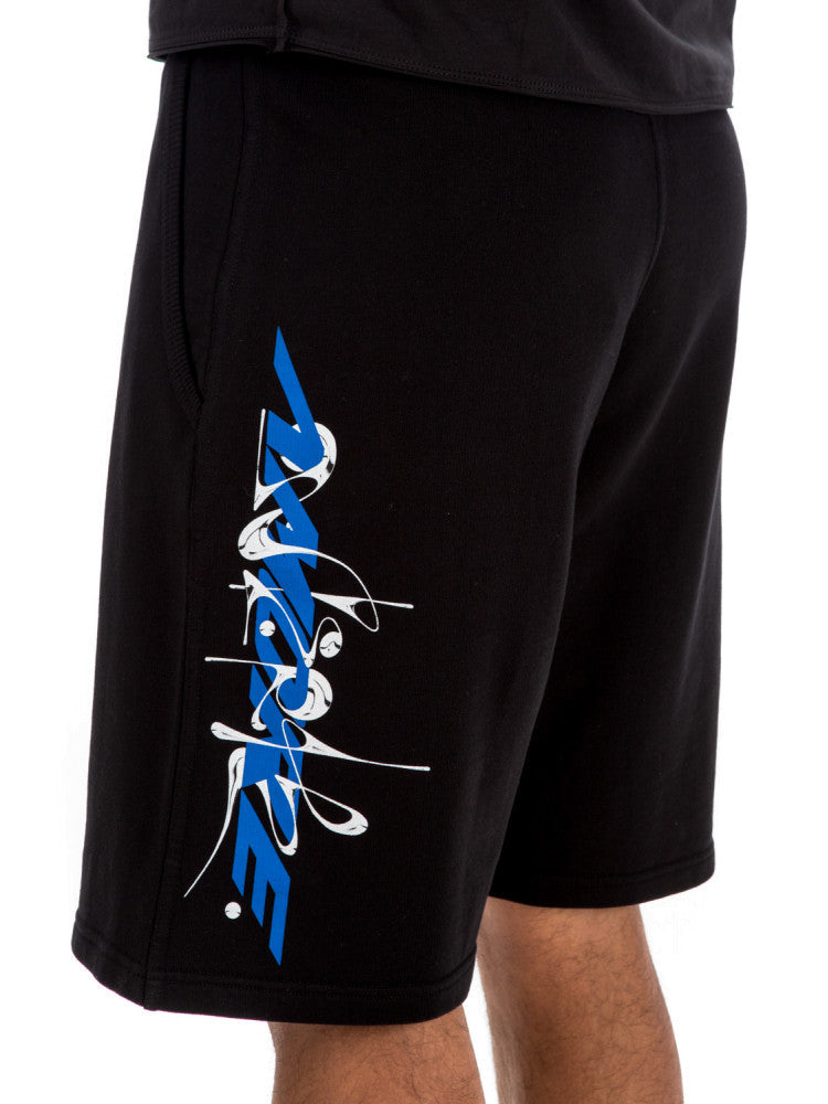 GVCH Calligraphic Logo print black track shorts - Styledistrict