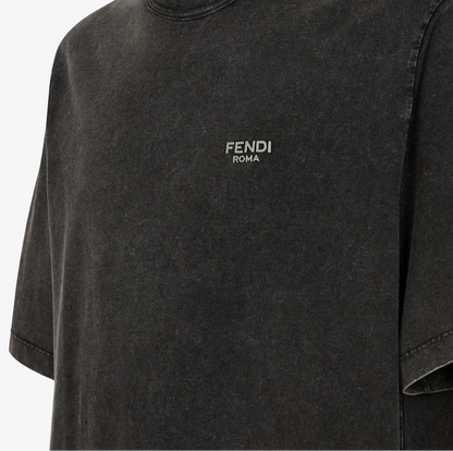 Black Washed Cotton Jersey T-shirt