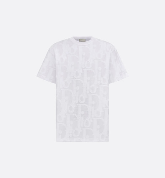 Allover Oblique fil coupé White T-shirt