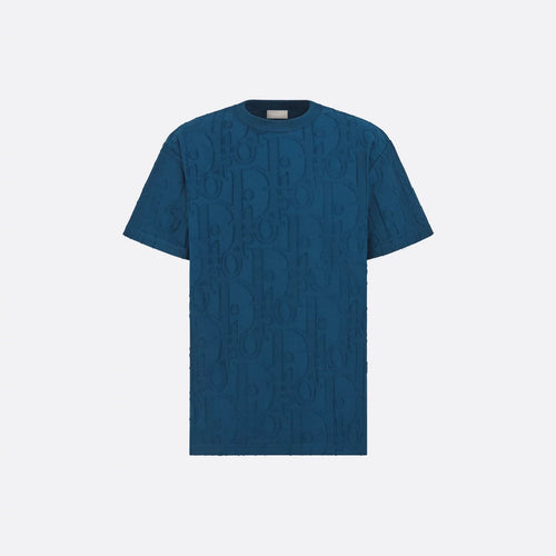 Allover Oblique fil coupé Deep Blue T-shirt