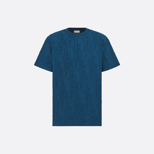 Allover Oblique fil coupé Deep Blue T-shirt