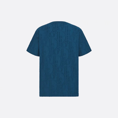 Allover Oblique fil coupé Deep Blue T-shirt