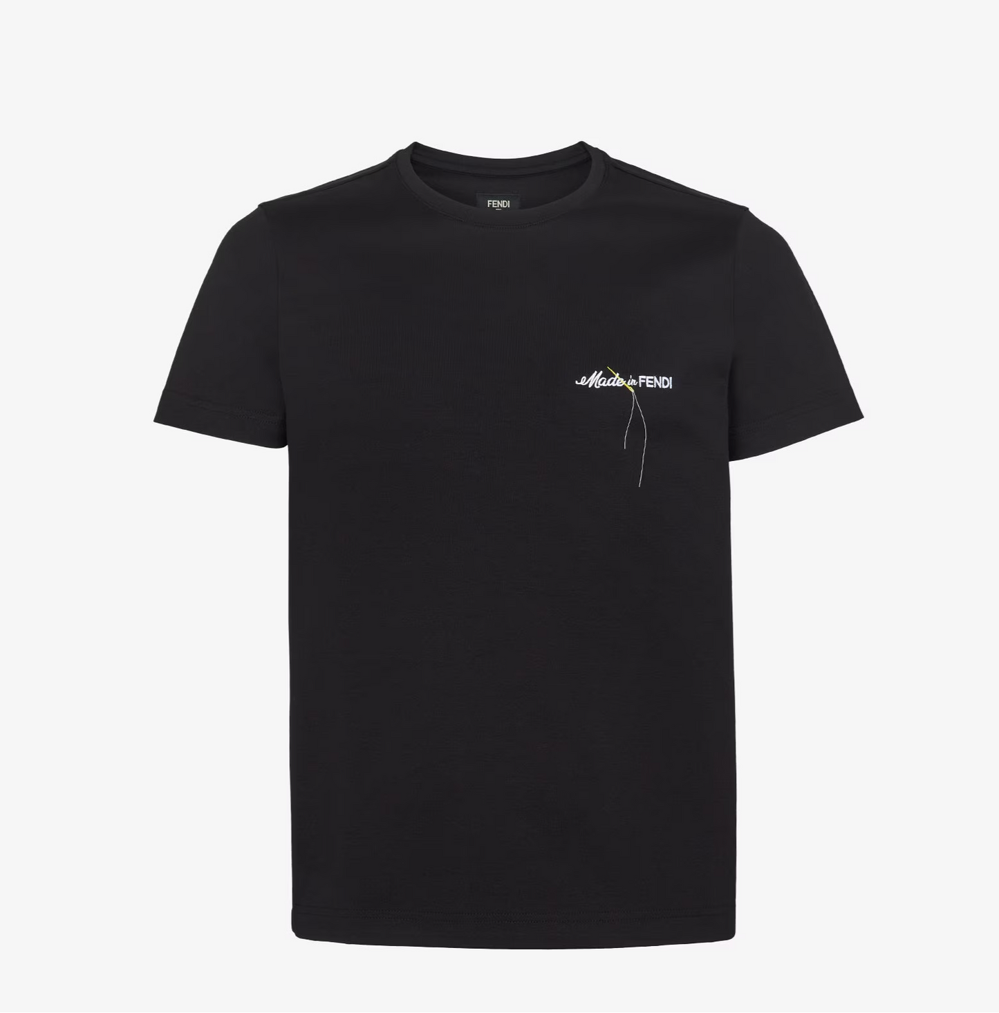 Black T-shirt with Embroidery on the Chest