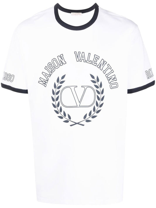 VLTN Maison Valentino Embroidered White T-shirt - Exclusive Wear