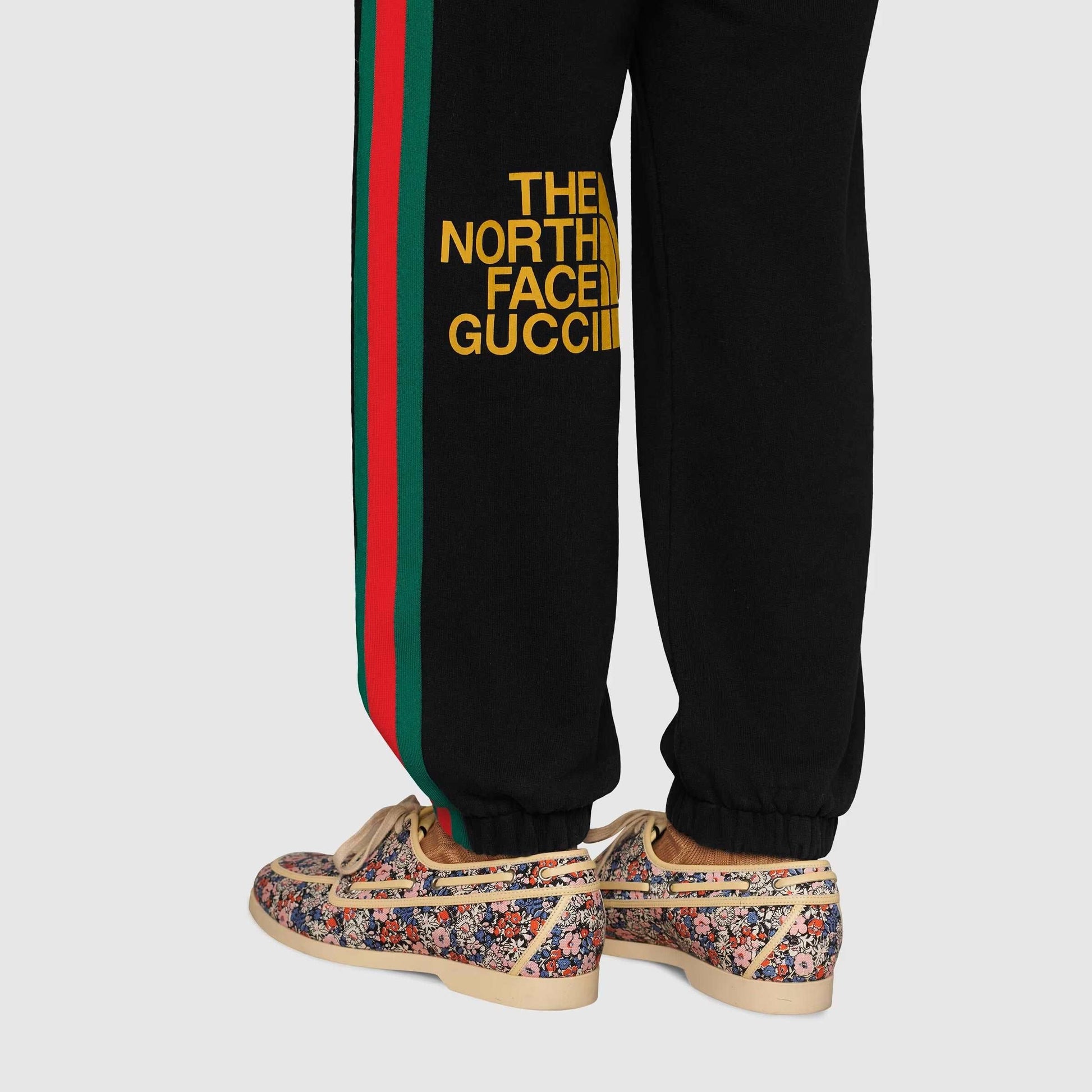 GUC The North Face x Gucci Web print cotton jogging bottoms - Styledistrict