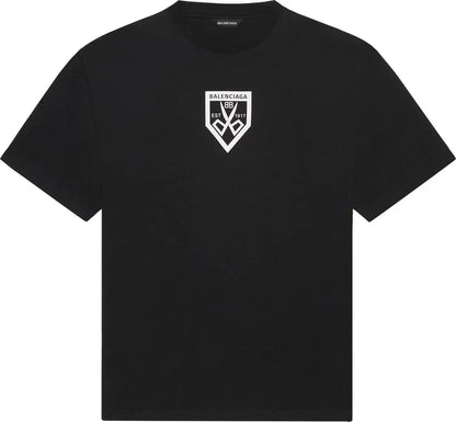 Scissors Logo Print Black Oversized T-shirt