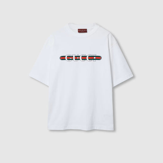 Cotton Jersey T-shirt with Logo Print