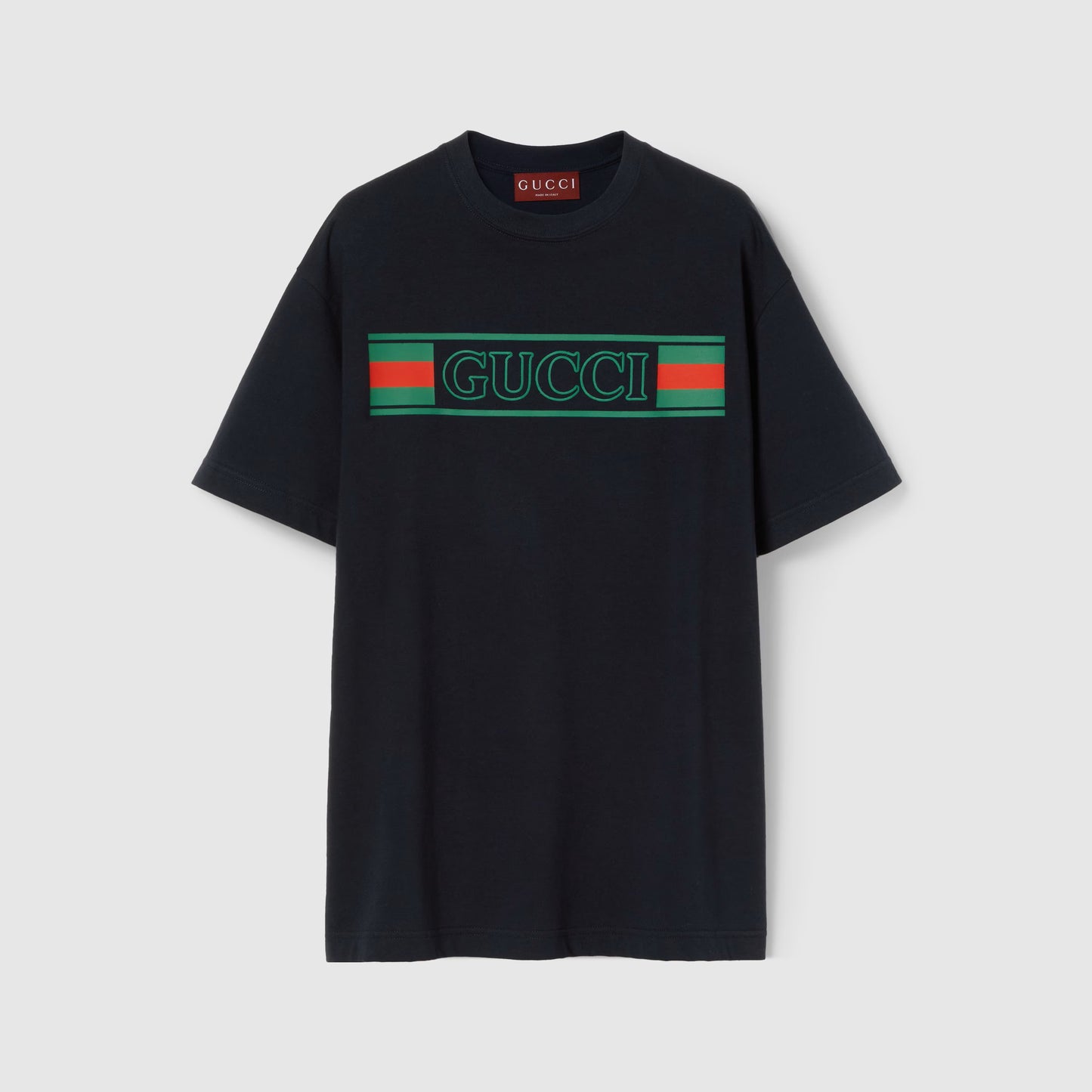 Printed Cotton Jersey Navy T-shirt