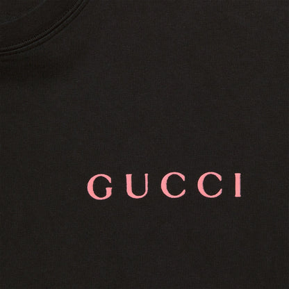 Printed Cotton Jersey Black T-shirt