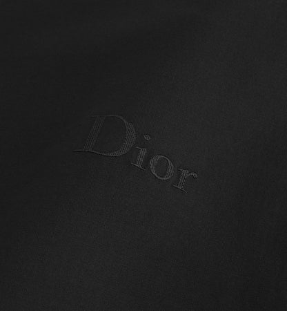 Relaxed fit Black T-shirt with Logo Embroidery