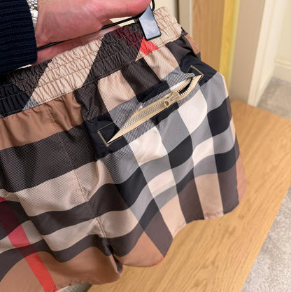 Checked Drawstrings Swim Shorts