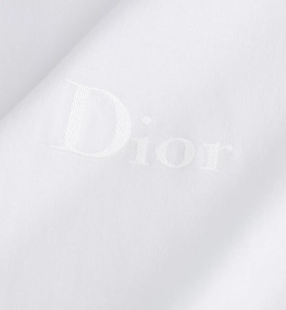 Relaxed fit White T-shirt with Logo Embroidery