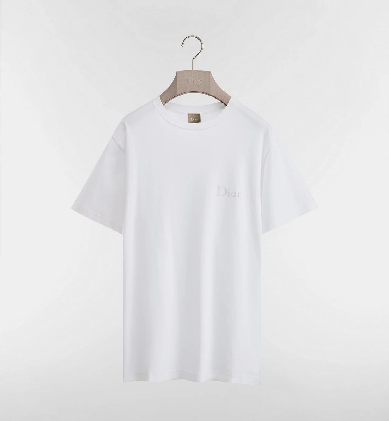 Relaxed fit White T-shirt with Logo Embroidery