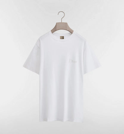 Relaxed fit White T-shirt with Logo Embroidery