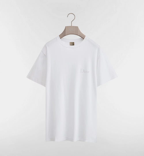 Relaxed fit White T-shirt with Logo Embroidery