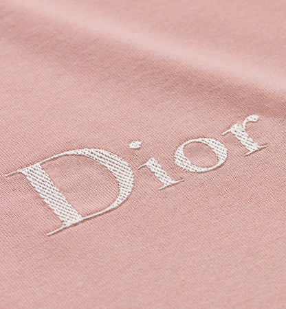 Relaxed fit Pink T-shirt with Logo Embroidery
