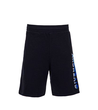 GVNCH Logo printed black track shorts - Styledistrict