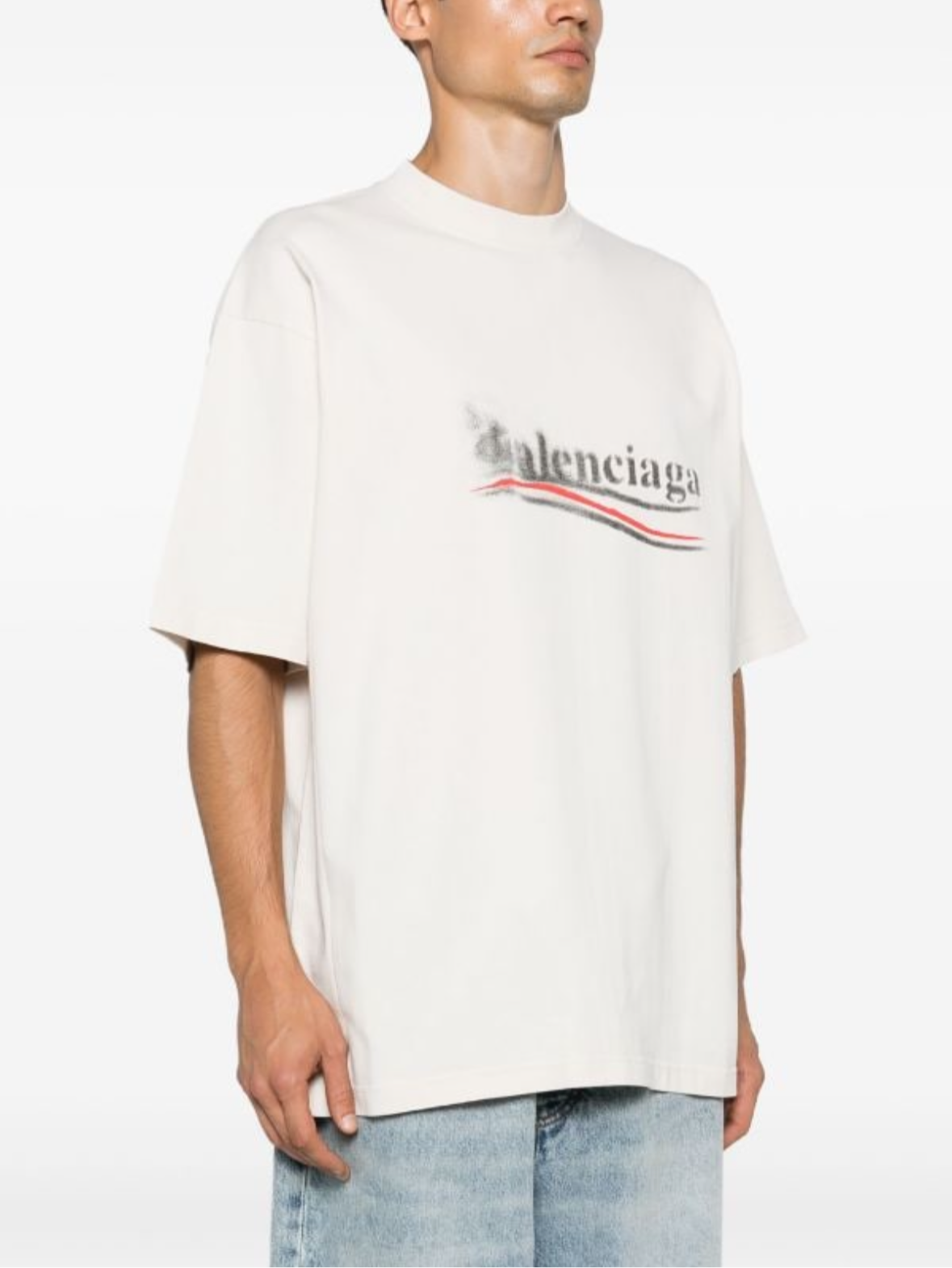 Political Stencil White Oversized T-shirt