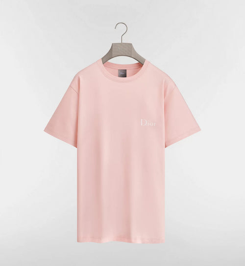 Relaxed fit Pink T-shirt with Logo Embroidery