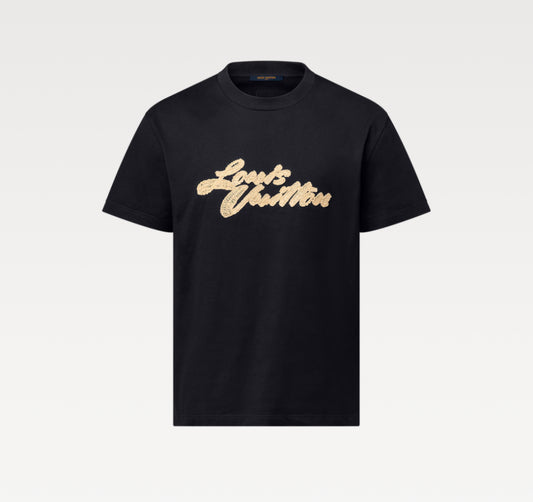 Black Embroidered Signature T-shirt
