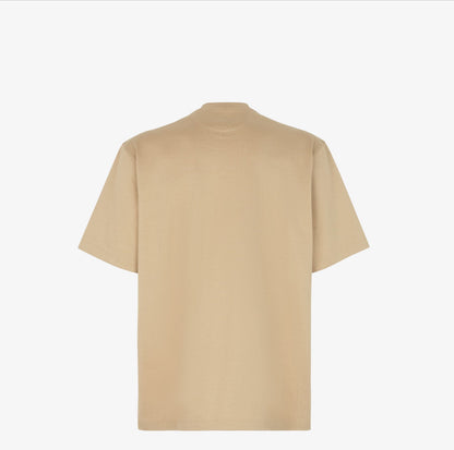 Beige Jersey Zip-Pocket T-shirt