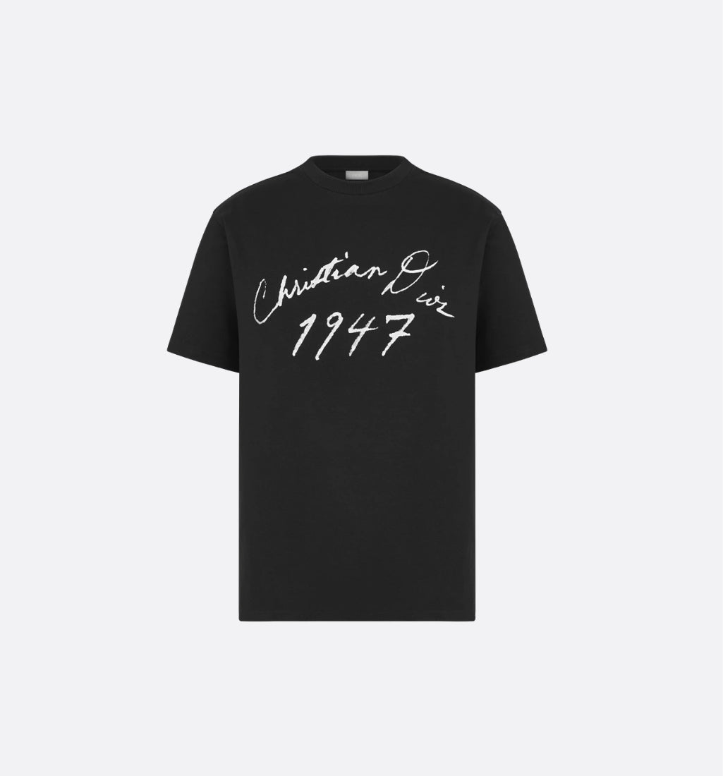 Handwritten Logo Relaxed Fit Black T-shirt