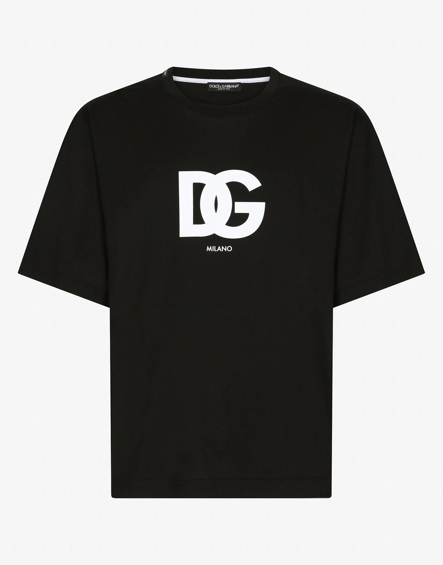 Black Cotton T-shirt with DG logo print - Exclusive Wear