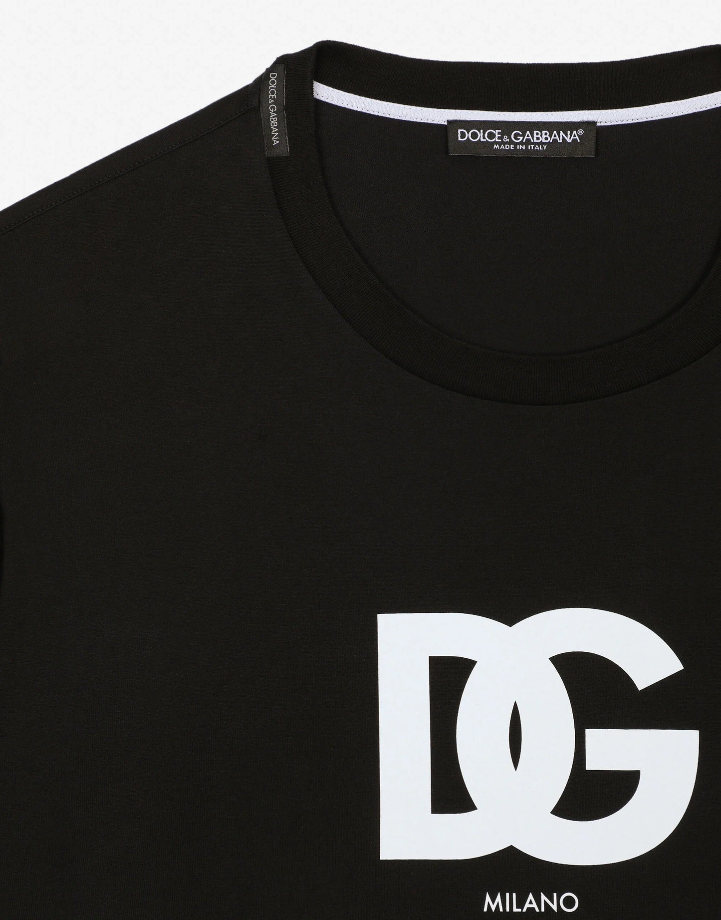 Black Cotton T-shirt with DG logo print - Exclusive Wear