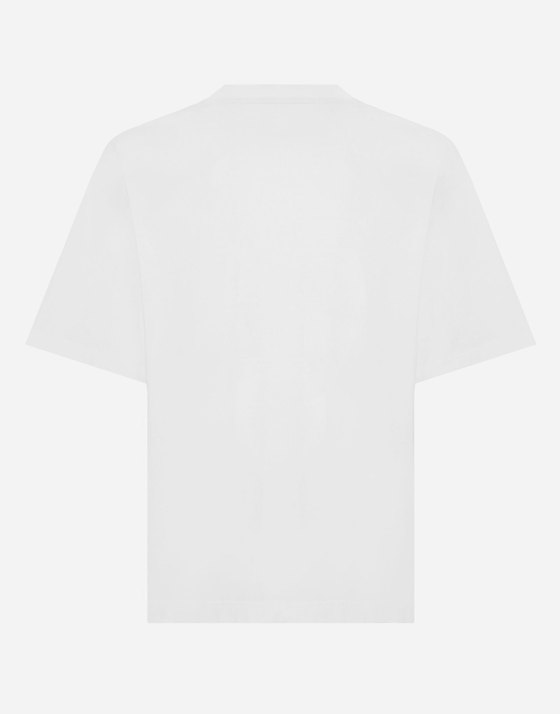 White Cotton T-shirt with DG logo print - Exclusive Wear